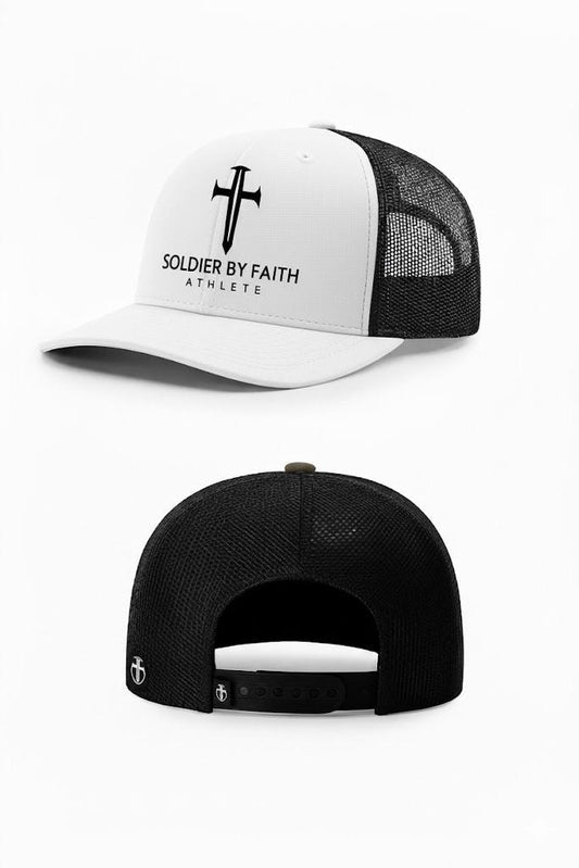 Soldier By Faith Athlete Trucker Hat White